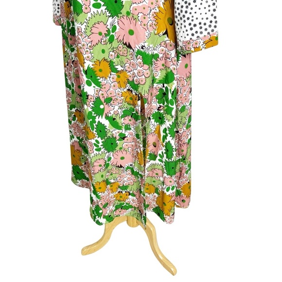 ASOS DESIGN 70s Retro Boho Mixed Floral Print Midi Dress Bell Sleeves Size 6 - Picture 10 of 13